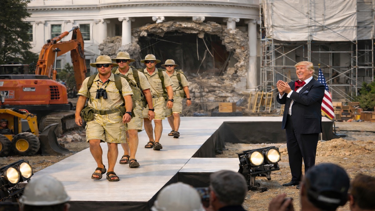 us-army-catwalk-greenland US Troops in summer uniform on catwalk